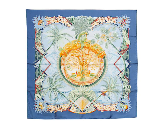 Hermès Sciarpa di seta Hermes blu Aloha - vista 5