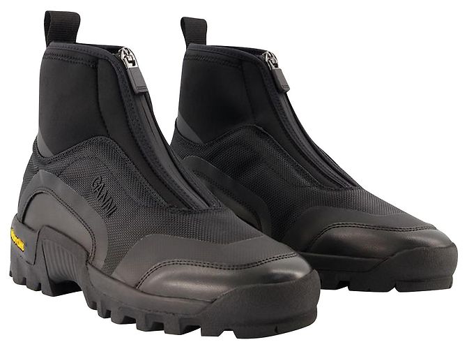 Performance-Turnschuhe - Ganni - Schwarz - Polyester - Ansicht 2