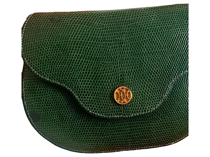 Piano Sac Hermès Paula vintage Lézard Vert foncé - vue 2