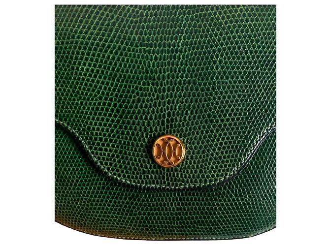Piano Sac Hermès Paula vintage Lézard Vert foncé - vue 3