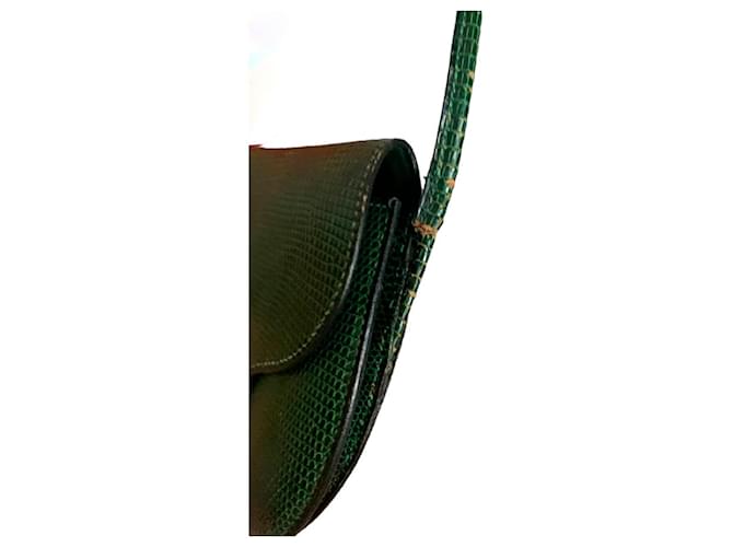 Piano Sac Hermès Paula vintage Lézard Vert foncé - vue 5