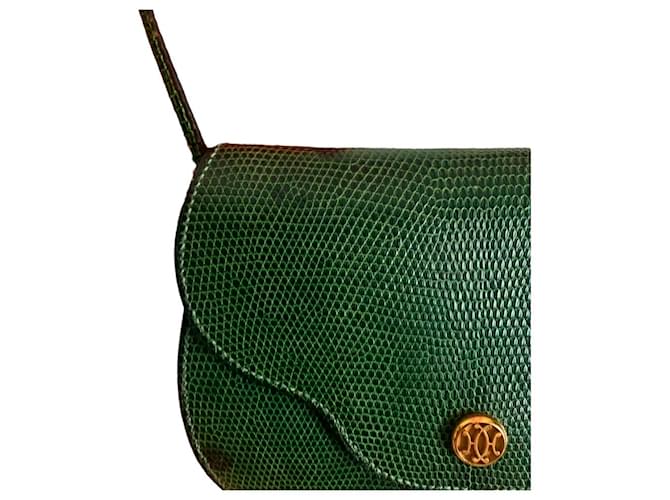 Piano Sac Hermès Paula vintage Lézard Vert foncé - vue 6