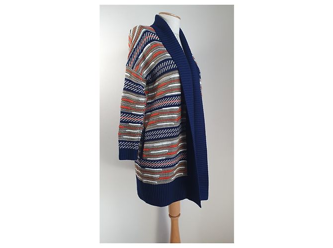Cardigan Diane Von Furstenberg in seta e lana merino Multicolore - vista 2