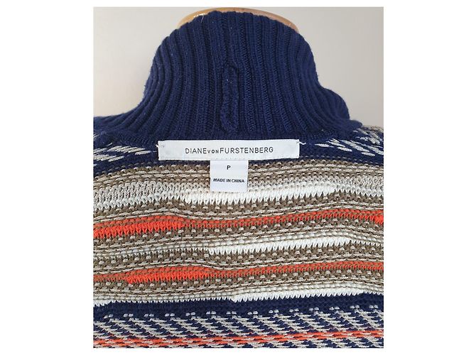 Cardigan Diane Von Furstenberg in seta e lana merino Multicolore - vista 5