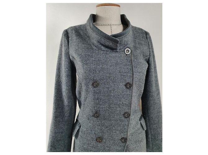 Marithé et François Girbaud Grey Wool Coat - view 2