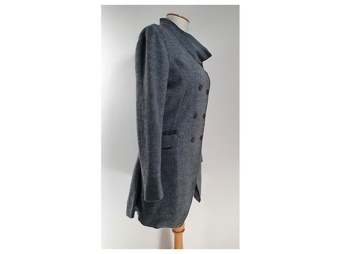 Marithé et François Girbaud Grey Wool Coat - view 3