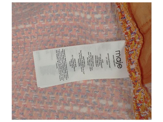 Maje Tweed Kleid mit geflochtenem Rand Orange Mehrfarben - Ansicht 8