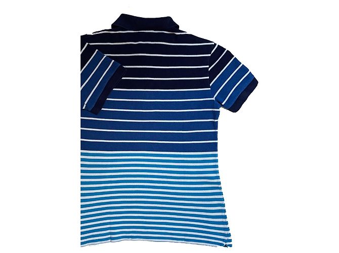 polo 100% cotone piquet rigato blu Xs/2/34 LACOSTE - vista 2