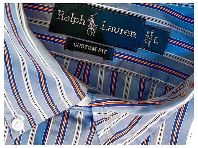 Polo Ralph Lauren Bella maglietta 100%. Cotone rigato blu L/40 Ralph Lauren - vista 3