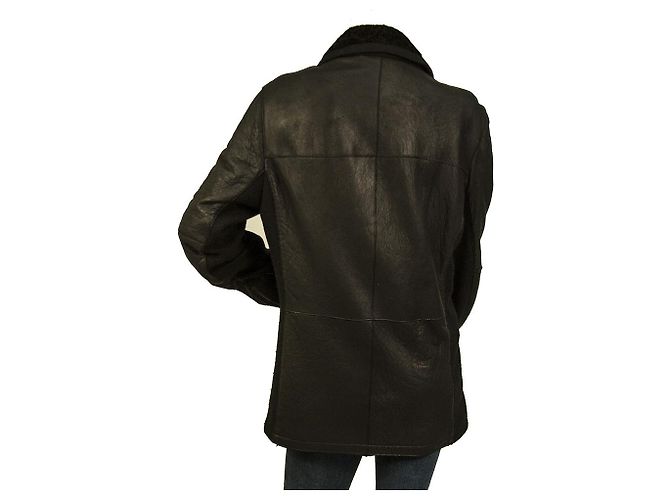 Roberto Cavalli Echtpelz Shearling Lamm Reißverschlussjacke Mantelgröße 48 Schwarz - Ansicht 2