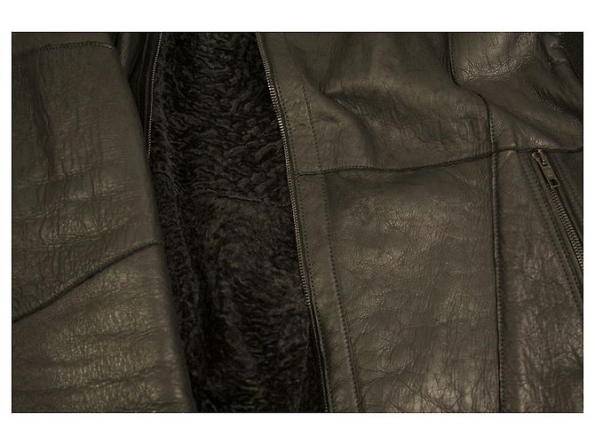 Roberto Cavalli Echtpelz Shearling Lamm Reißverschlussjacke Mantelgröße 48 Schwarz - Ansicht 7