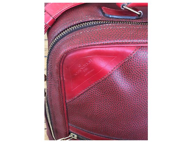 Louis Vuitton American's Cup Red Rubber Suitcase - view 5