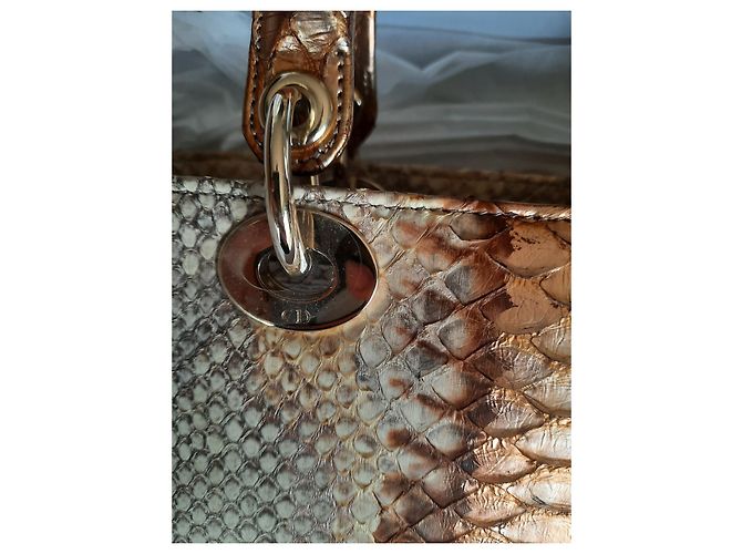 Christian Dior Lady Dior Gold Python Tasche Golden - Ansicht 4