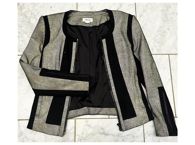 Helmut Lang Lederjacke Reptilien-Effekt schwarz - Ansicht 5