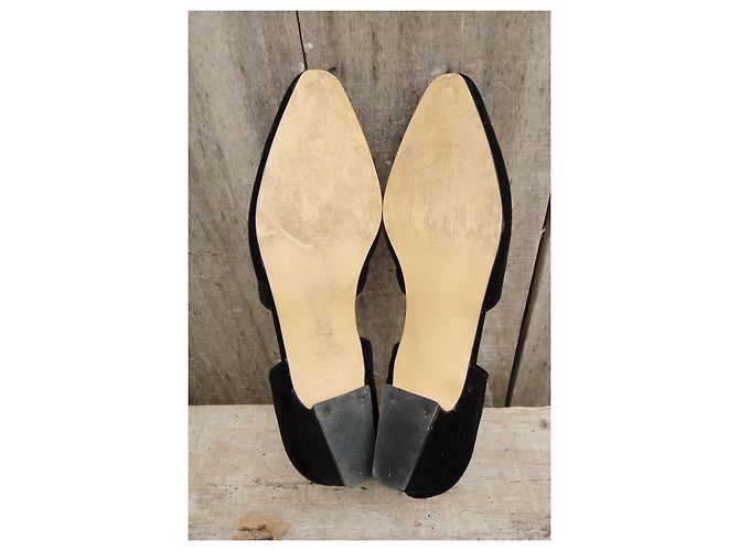 Autre Marque Décolleté Studio velluto nero e pelle 38,5 - vista 3