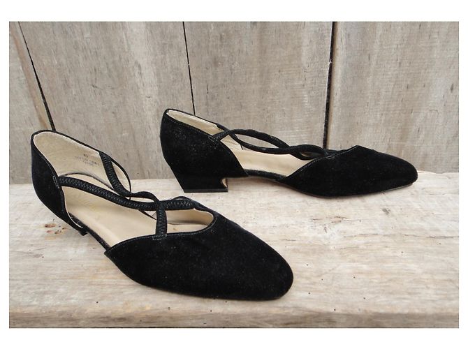 Autre Marque Décolleté Studio velluto nero e pelle 38,5 - vista 4