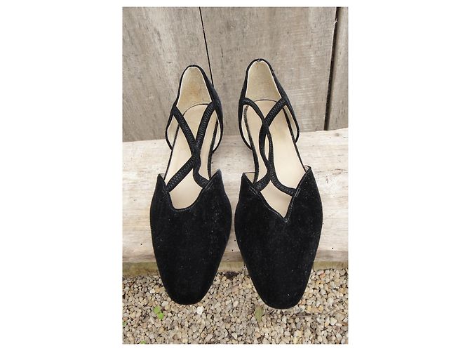 Autre Marque Décolleté Studio velluto nero e pelle 38,5 - vista 5