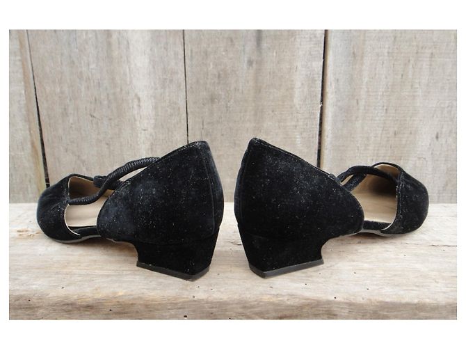 Autre Marque Décolleté Studio velluto nero e pelle 38,5 - vista 6