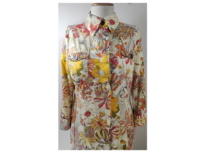 Vestido de flores de algodón 0039 Multicolor - vista 2
