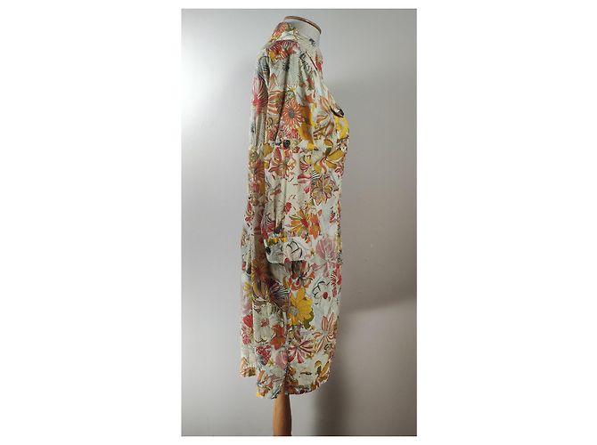 Vestido de flores de algodón 0039 Multicolor - vista 3