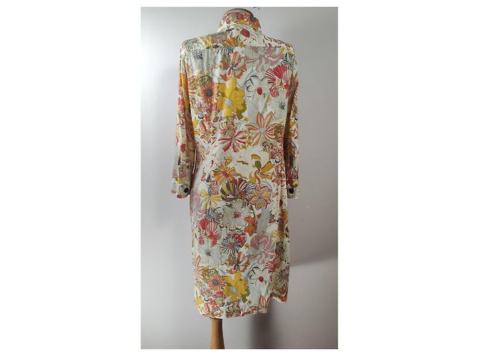 Vestido de flores de algodón 0039 Multicolor - vista 4
