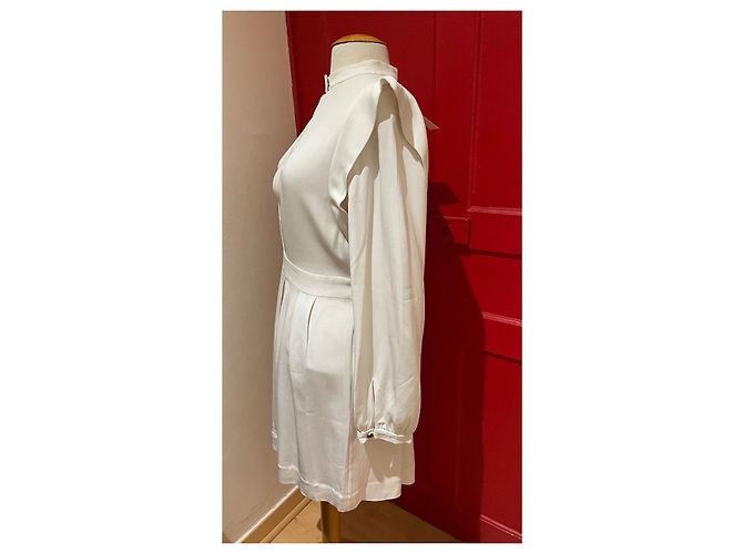 Abito Isabel Marant in seta e acetato Eggshell Bianco sporco - vista 2