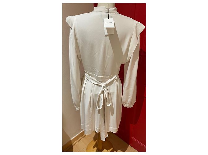 Abito Isabel Marant in seta e acetato Eggshell Bianco sporco - vista 3