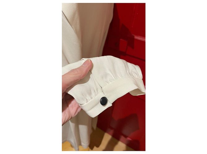 Abito Isabel Marant in seta e acetato Eggshell Bianco sporco - vista 5
