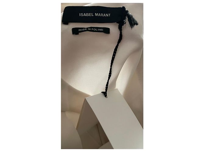 Abito Isabel Marant in seta e acetato Eggshell Bianco sporco - vista 6