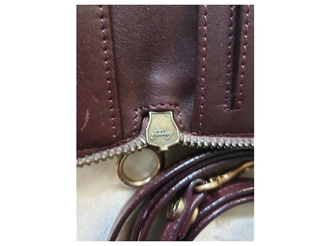 Borsa a tracolla Céline in pelle rosso scuro Bordò - vista 4