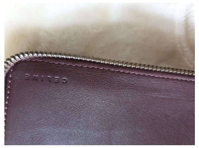 Borsa a tracolla Céline in pelle rosso scuro Bordò - vista 5