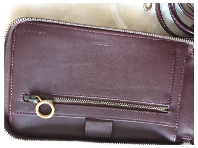 Borsa a tracolla Céline in pelle rosso scuro Bordò - vista 6