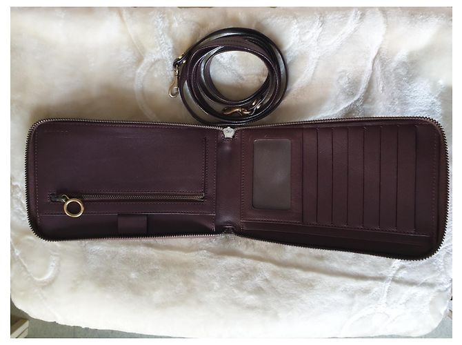 Borsa a tracolla Céline in pelle rosso scuro Bordò - vista 8