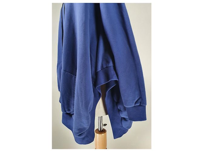 Unravel Project Cut Out Asym Sweatshirt Blau Baumwolle - Ansicht 3