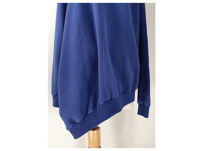 Unravel Project Cut Out Asym Sweatshirt Blau Baumwolle - Ansicht 7