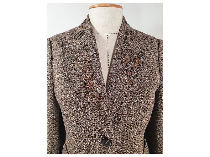 Blazer Luisa Cerano Marrone Lana e Seta - vista 2