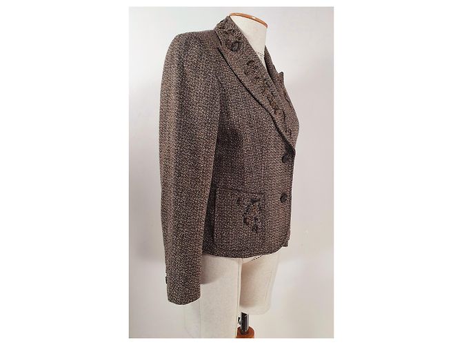Blazer Luisa Cerano Marrone Lana e Seta - vista 4