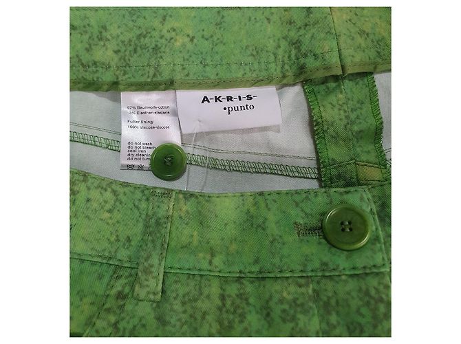 Pantalones Akris Punto de algodón verde - vista 4
