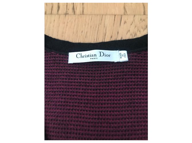 Colete sem mangas Dior de cashmere e seda preto e roxo - vista 4