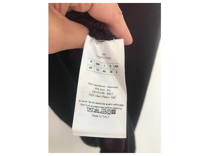 Colete sem mangas Dior de cashmere e seda preto e roxo - vista 6