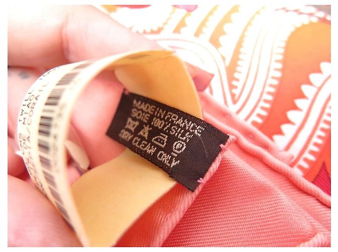 Aline Hermès SCIARPA QUADRATA NOVE HERMES CENT PLIS MIAO 90 SCIARPA NUOVA IN SETA SALMONE - vista 9