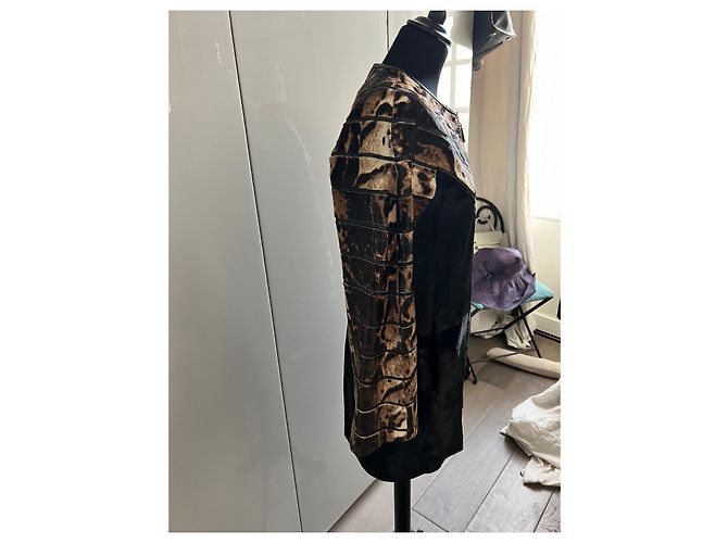 Autre Marque Lederjacke aus Kalbshaar Mehrfarben - Ansicht 4