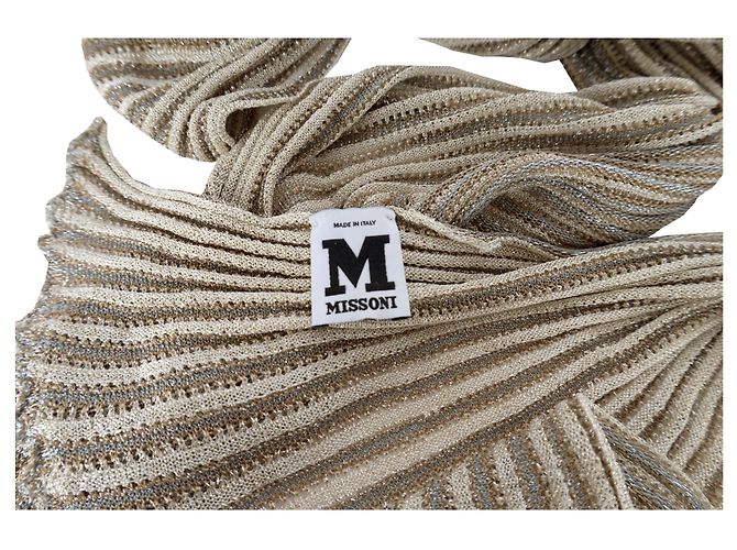 Missoni Gestreiftes Strickfoulard Golden - Ansicht 4