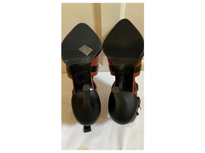 Stivaletti Chloé in pelle nero e marrone Marrone chiaro - vista 4