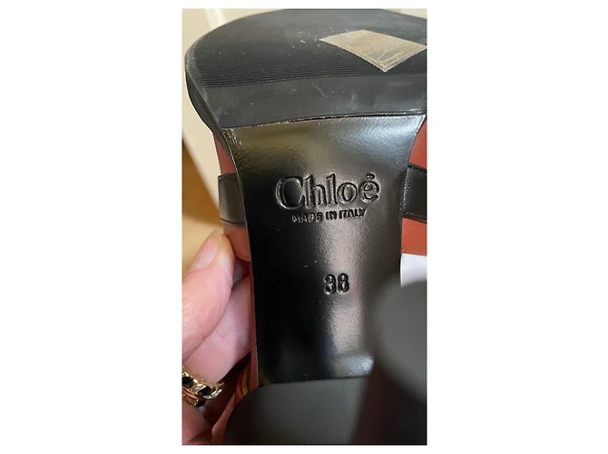 Stivaletti Chloé in pelle nero e marrone Marrone chiaro - vista 6