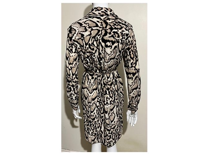 Diane Von Furstenberg DvF Prita Hemdkleid mit Animal-Print und Gürtel Braun Mehrfarben - Ansicht 2