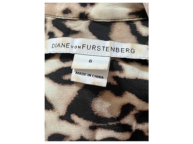 Diane Von Furstenberg DvF Prita Hemdkleid mit Animal-Print und Gürtel Braun Mehrfarben - Ansicht 3