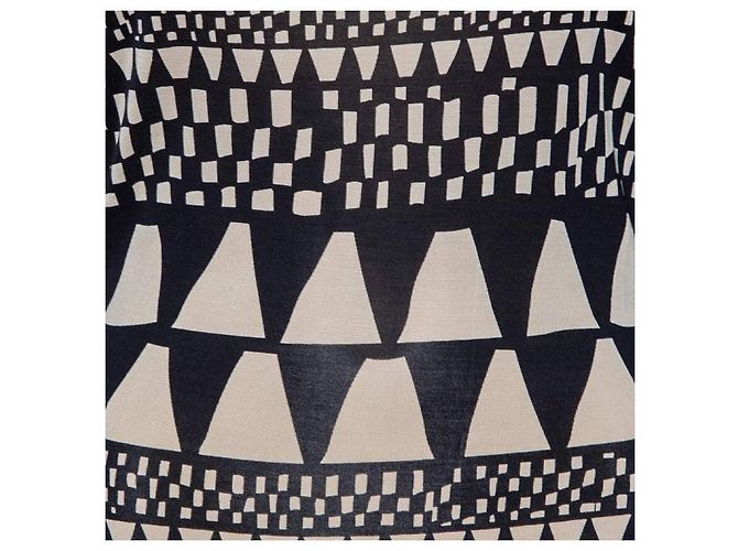 Diane Von Furstenberg DvF Victorio vestido estampado de jersey de seda Negro Beige - vista 5