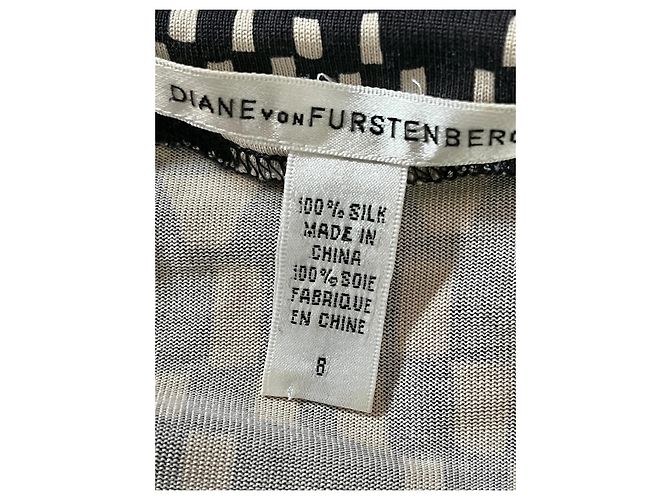 Diane Von Furstenberg DvF Victorio vestido estampado de jersey de seda Negro Beige - vista 7