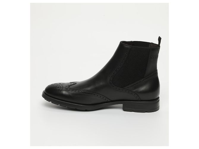 A. Testoni Testoni classic light male black booties - view 3